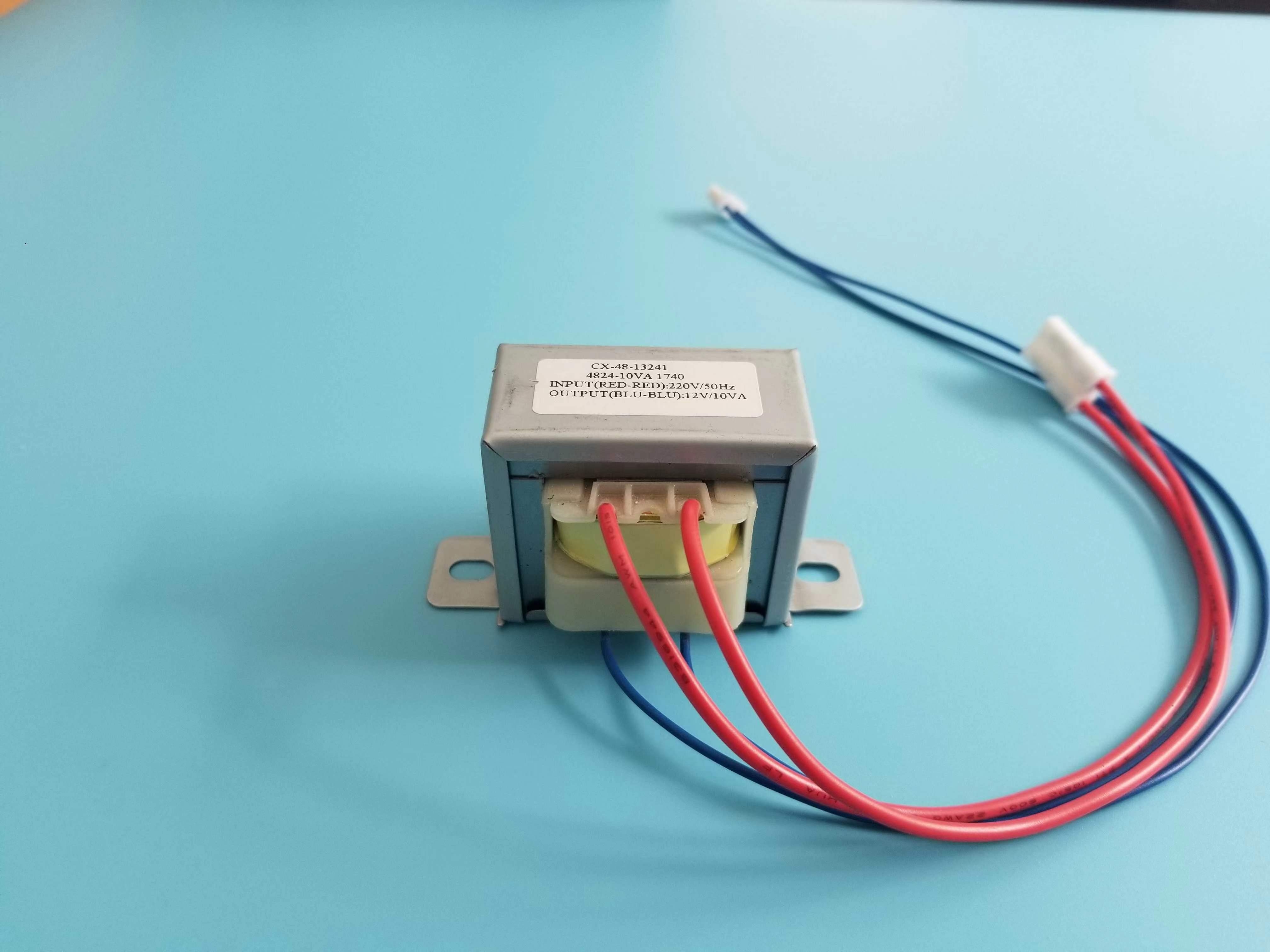 Type No.: CX-48-13241, Input: 220VAC, Output: 12V, 10VA
Low frequency 50/60Hz silicon steel sheet transformers 